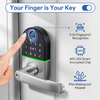 Aidmi-cerradura de puerta eléctrica con huella dactilar, nuevo diseño, aplicación Tuya, puerta corrediza de madera, cerradura inteligente para aplicación Tuya Wifi