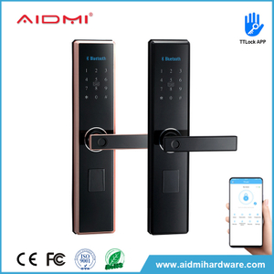 Cerradura de puerta inteligente con huella dactilar, cerradura de puerta delantera inteligente, manija de puerta de aluminio, ADM-Z006