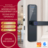 Cerradura de puerta inteligente TTLOCK de alta seguridad con huella digital BLE APP Cerradura inteligente digital para Airbnb y cerradura de puerta de apartamento con manija Cerradura de puerta de entrada sin llave con manija
