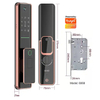 Cerradura de puerta inteligente instalada, cerradura de puerta inteligente fácil, cerradura inteligente, manija de puerta de aluminio sin llave, ADM-J008Pro