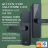Cerradura de puerta inteligente TTLOCK de alta seguridad con huella digital BLE APP Cerradura inteligente digital para Airbnb y cerradura de puerta de apartamento con manija Cerradura de puerta de entrada sin llave con manija
