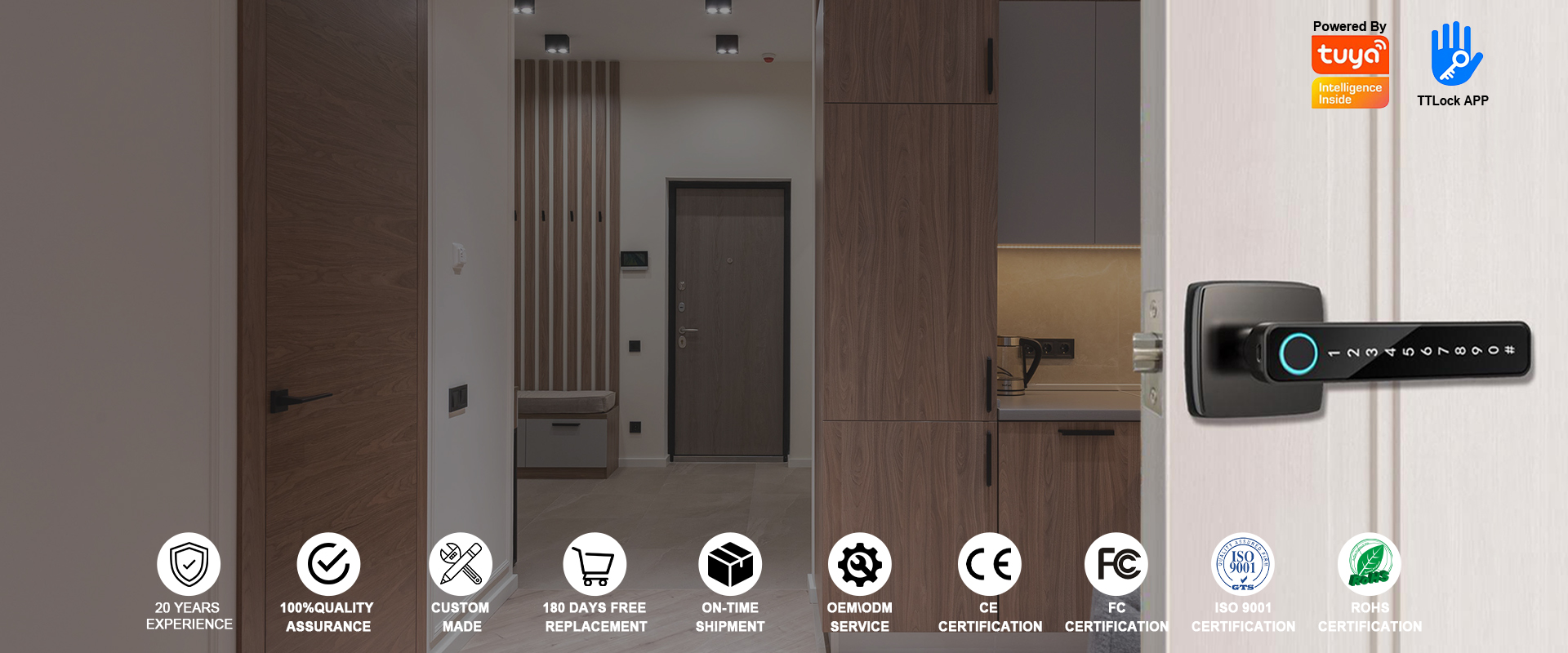 Lock de puerta inteligente impermeable