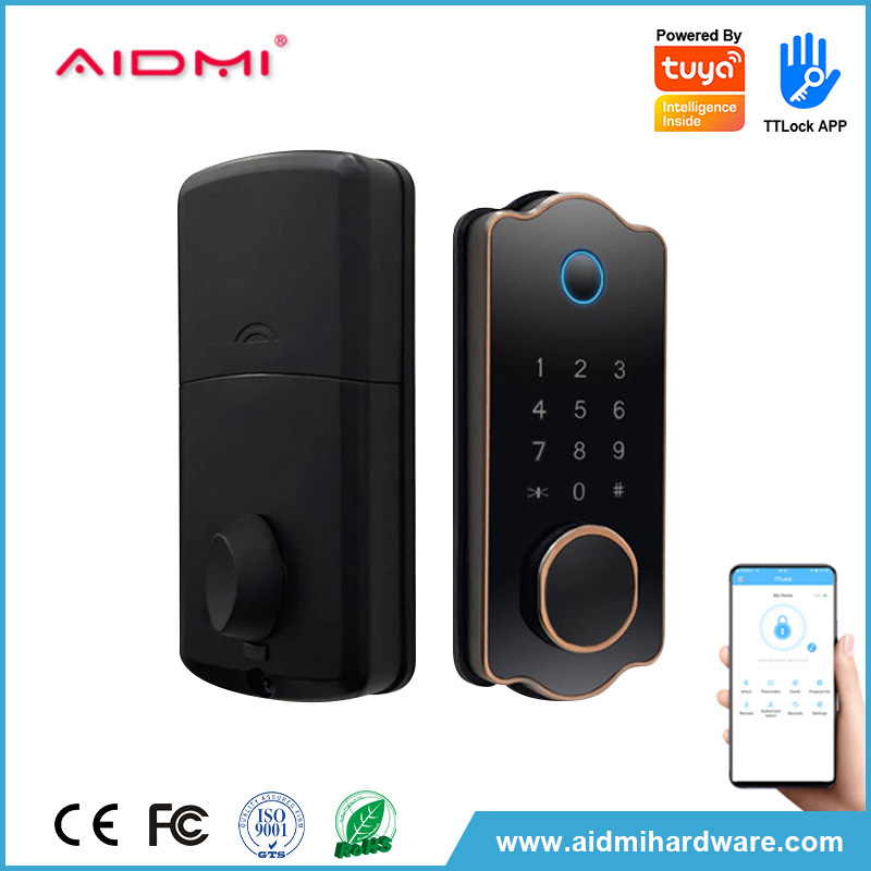 cerradura de puerta con huella digital y llave