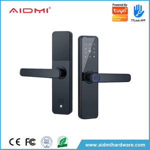 Cerradura biométrica de seguridad Aidim para puerta delantera de casa con huella dactilar, contraseña del teclado, cerradura inteligente