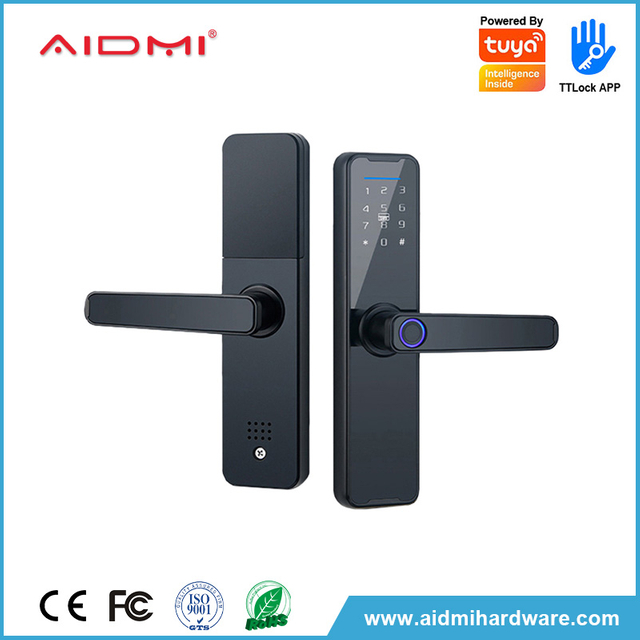 Cerradura biométrica de seguridad Aidim para puerta delantera de casa con huella dactilar, contraseña del teclado, cerradura inteligente