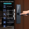 Cerradura de puerta inteligente TTLOCK de alta seguridad con huella digital BLE APP Cerradura inteligente digital para Airbnb y cerradura de puerta de apartamento con manija Cerradura de puerta de entrada sin llave con manija