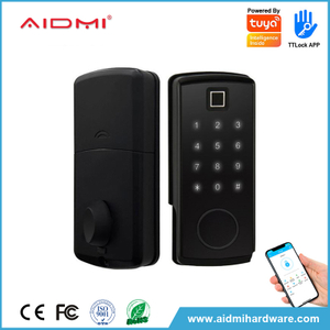 Cerradura de huella digital Aidmi, cerradura de puerta de entrada sin llave, cerradura inteligente con mango de teclado, código de acceso, desbloqueo de teclas de huella digital