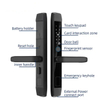 Cerradura de puerta con código, cerradura de puerta inteligente, cerradura de puerta digital con huella dactilar, cerradura de puerta delantera inteligente ADM-S021