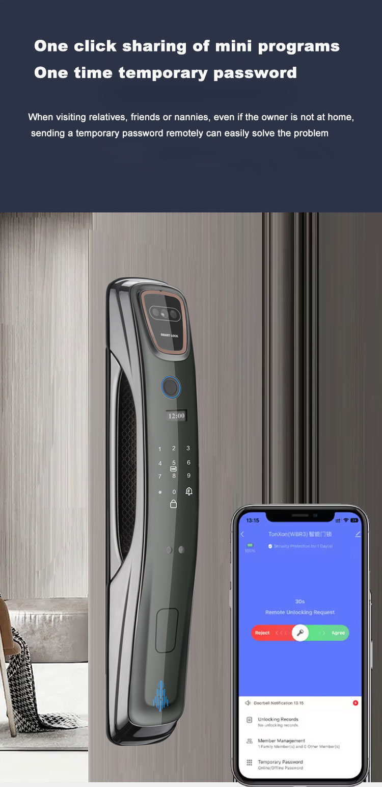 cerradura de puerta inteligente con cámara