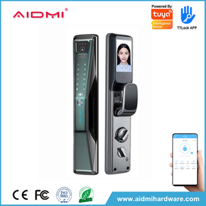Aidmi vende al por mayor la cerradura de puerta principal elegante de la entrada sin llave de la huella dactilar del reconocimiento de cara 3d con wifi de la cámara