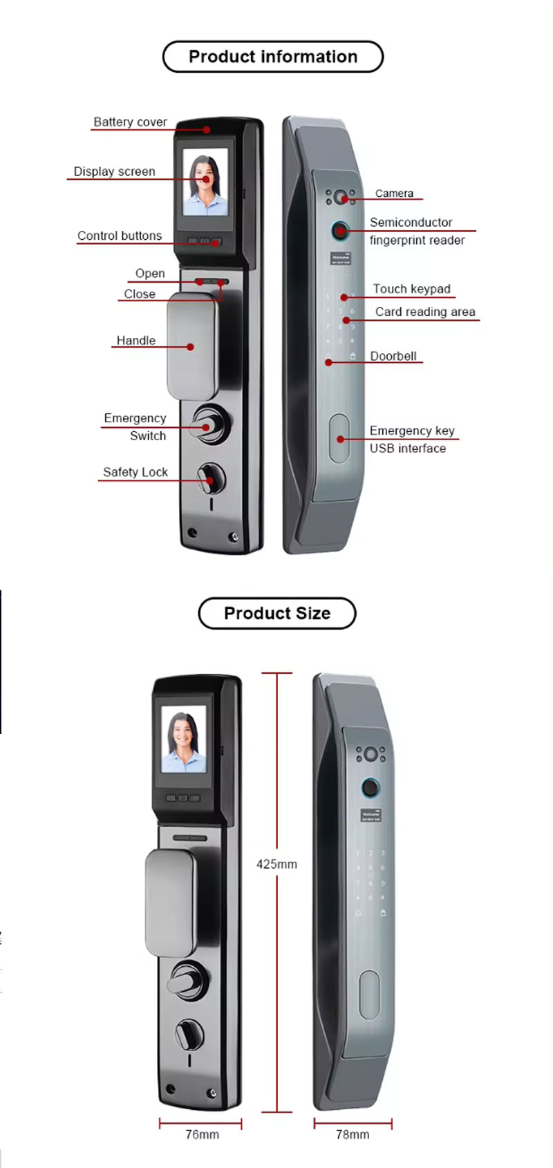 cerradura de puerta con aplicaci&oacute;n TuYa 