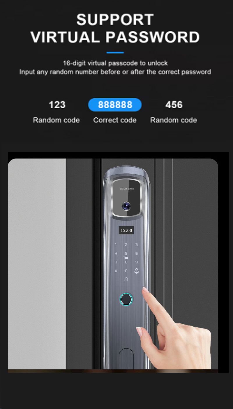 cerradura de puerta inteligente con cámara
