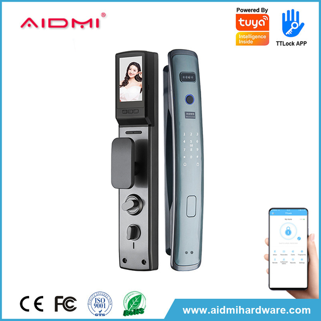 Cerradura de puerta inteligente ADM-ZS No.6 con cámara Cerraduras de puerta interiores Cerradura de puerta de entrada sin llave con manija Cerradura de puerta inteligente