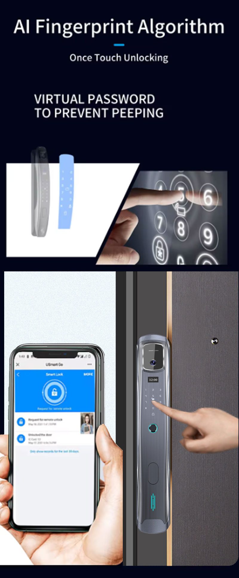 cerradura de puerta con aplicación TuYa 