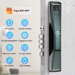 Aidmi Seguridad TUYA WIFI Cerradura Inteligente Electrónica de Madera Smartlock Eléctrico Huella Digital Sin Llave Ttlock Puerta Digital Cerradura Inteligente